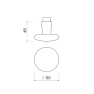 AMI knopkruk rond (draaibaar) 160/60 - deurdikte 48 t/m 60 mm