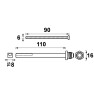 AXA Curve/Oval/Edge wisselstift en bouten t.b.v. duwer/kruk of knop/kruk - deurdikte 65 t/m 74 mm