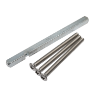 AXA Curve krukstift en bouten t.b.v. kruk/kruk - deurdikte 61 t/m 75 mm - zwart