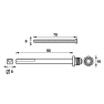 AXA Curve/Oval/Edge wisselstift en bouten t.b.v. duwer/kruk of knop/kruk - deurdikte 43 t/m 54 mm