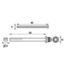 AXA Curve/Oval/Edge wisselstift en bouten t.b.v. duwer/kruk of knop/kruk - deurdikte 55 t/m 67 mm