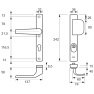 AXA Premium smalschildbeslag D-duwer/kruk (Arrow) met kerntrekbeveiliging PC55 F1 LS - SKG*** 