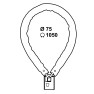 AXA hangslot met ketting - 105 cm - zwart
