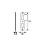 Sluitplaat AXA 7415 t.b.v. insteekslot 7415 - DR. 2+4 - Afgerond - RVS