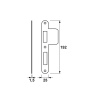 Sluitplaat AXA 7425 t.b.v. insteekslot 7420 of 7425 - PC 72 - DR. 1+3 - Afgerond (verlengde lip) - RVS