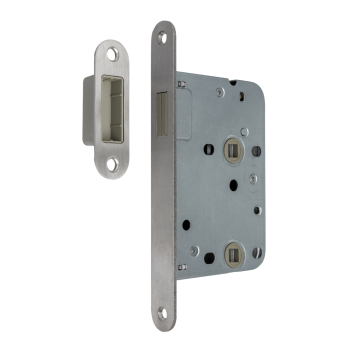 AXA 7169 magnetisch toilet- en badkamerslot - DR. 1+3 - doornmaat 50 PC 63 - voorplaat afgerond RVS