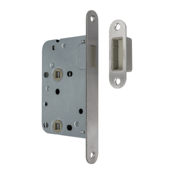 AXA 7169 magnetisch toilet- en badkamerslot - DR. 2+4 - doornmaat 50 PC 63 - voorplaat afgerond RVS