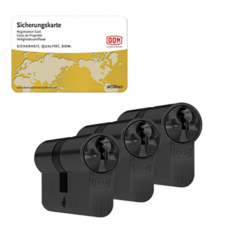 DOM Sigma Plus cilinder zwart met kerntrekbeveiliging (3x) - SKG***