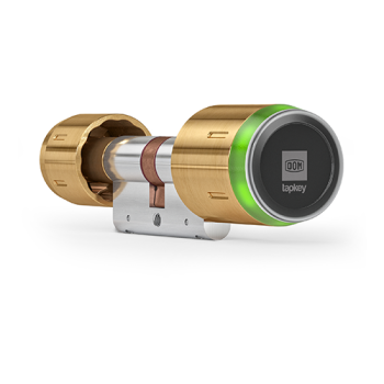 DOM Tapkey Pro knopcilinder t.b.v. nooduitgang - eenzijdige toegangscontrole met NFC/BLE - messing - SKG***