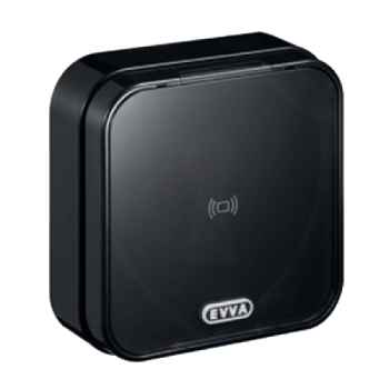 EVVA Airkey wandlezer met opbouwframe - ZWART