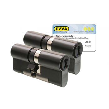 EVVA 4KS cilinder gepatineerd zwart met kerntrekbeveiliging (2x) - SKG***