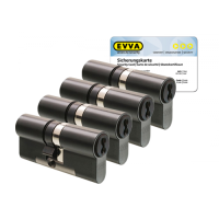 EVVA 4KS cilinder gepatineerd zwart met kerntrekbeveiliging (4x) - SKG***
