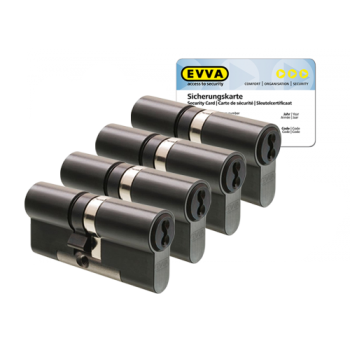 EVVA 4KS cilinder gepatineerd zwart met kerntrekbeveiliging (4x) - SKG***