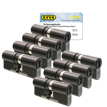 EVVA 4KS cilinder gepatineerd zwart met kerntrekbeveiliging (8x) - SKG***