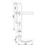 Hoppe Luik smalschild draaibare knop/kruk F1 PC92 met kerntrekbeveiliging (afgerond) - SKG***