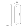 Hoppe deurgreep U-ronde buis recht deluxe BA01 - 300 mm F1