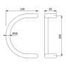 Hoppe deurgreep D-ronde buis verkropt deluxe BA04 - 300 mm RVS