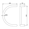 Hoppe deurgreep D-ronde buis verkropt deluxe BA04 - 350 mm RVS
