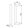Hoppe deurgreep U-ronde buis recht deluxe BA06 - 300 mm RVS