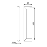 Hoppe deurgreep U-ronde buis recht deluxe BA06 - 350 mm RVS