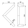 Hoppe deurgreep V-ronde buis verkropt deluxe BA10 - 300 mm RVS