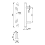 Hoppe deurgreep T-ronde buis gebogen deluxe BA12 - 350 mm RVS