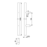 Hoppe deurgreep T-ronde buis recht deluxe BA20 - 1000 mm RVS