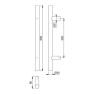 Hoppe deurgreep T-ronde buis recht deluxe BA20 - 500 mm RVS