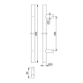 Hoppe deurgreep T-ronde buis recht deluxe BA20 - 600 mm RVS
