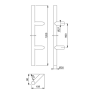 Hoppe deurgreep T-ronde buis schuin deluxe BA22 - 1200 mm RVS