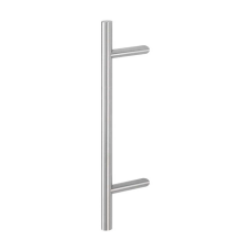 Hop&shy;pe deur&shy;greep T-ron&shy;de buis schuin de&shy;luxe BA22 - 600 mm RVS