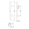 Hoppe deurgreep T-ronde buis schuin deluxe BA22 - 800 mm zwart