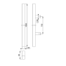 Hoppe deurgreep T-vierkante buis recht deluxe BA35 - 1000 mm RVS
