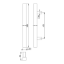 Hoppe deurgreep T-vierkante buis recht deluxe BA35 - 600 mm RVS