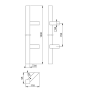 Hoppe deurgreep T-vierkante buis schuin deluxe BA36 - 1000 mm RVS