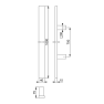 Hoppe deurgreep T-vierkante buis recht deluxe BA44 - 1000 mm RVS