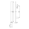 Hoppe deurgreep T-vierkante buis recht deluxe BA44 - 600 mm RVS