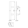 Hoppe deurgreep T-vierkante buis schuin deluxe BA46 - 1000 mm RVS