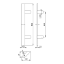 Hoppe deurgreep T-vierkante buis schuin deluxe BA46 - 600 mm RVS