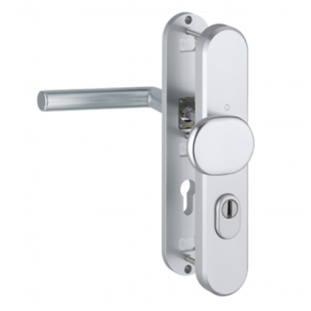 Hoppe Amsterdam veiligheidsbeslag knop/kruk - aluminium F1 - PC55 RS met kerntrekbeveiliging (afgerond) - SKG***