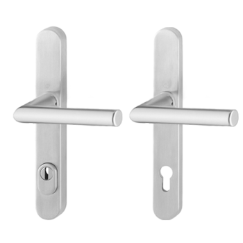 Hoppe Amsterdam smalschild kruk/kruk - aluminium F1 - PC72 met kerntrekbeveiliging (afgerond) - SKG***