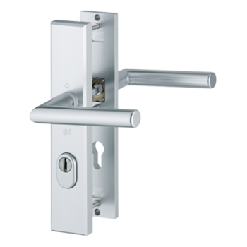 Hoppe Amsterdam veiligheidsbeslag kruk/kruk - Aluminium F1 - PC72 met kerntrekbeveiliging (rechthoekig) - SKG***