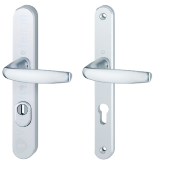 Hoppe Atlanta smalschild kruk/kruk - aluminium F1 - PC72 met kerntrekbeveiliging (afgerond) - SKG***
