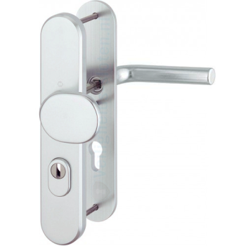 Hoppe Bonn veiligheidsbeslag knop/kruk - aluminium F1 - PC92 LS met kerntrekbeveiliging (afgerond) - SKG***