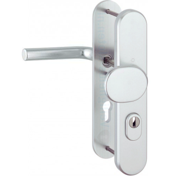 Hoppe Bonn veiligheidsbeslag knop/kruk - aluminium F1 - PC92 RS met kerntrekbeveiliging (afgerond) - SKG***