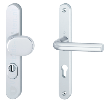 Hoppe Bonn smalschild knop/kruk - aluminium F1 - PC55 LS met kerntrekbeveiliging (afgerond) - SKG***