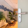Hoppe Bonn veiligheidsbeslag kruk/kruk - aluminium F1 - PC55 met kerntrekbeveiliging (afgerond) - SKG***