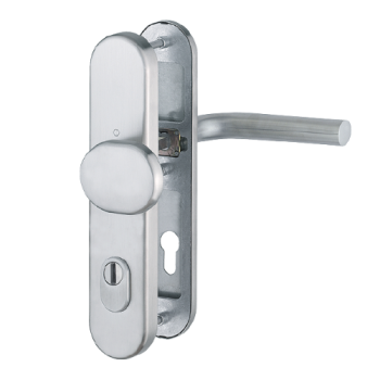 Hoppe Bonn veiligheidsbeslag knop/kruk - F69 - PC92 LS met kerntrekbeveiliging RVS (afgerond) - SKG***