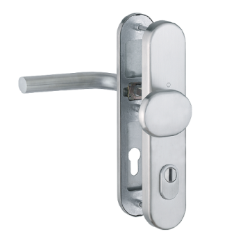 Hoppe Bonn veiligheidsbeslag knop/kruk - F69 - PC92 RS met kerntrekbeveiliging RVS (afgerond) - SKG***