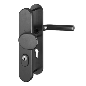 Hoppe Bonn veiligheidsbeslag knop/kruk - zwart - PC72 LS met kerntrekbeveiliging (afgerond) - SKG***